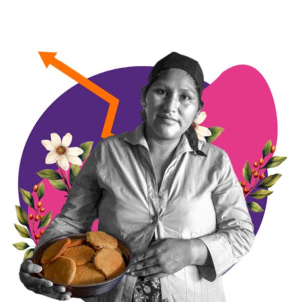 Los Cuidados en el Centro - Plano medio de mujer sosteniendo alimentos